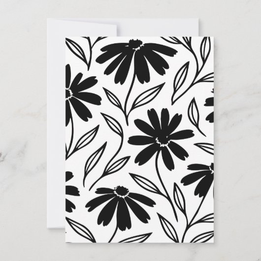 Black Ink Daisies Boho Tafelnummers (Achterkant)