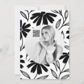 Black Ink Daisies Boho Vrijgezellenfeest Bedankt Kaart (Achterkant)