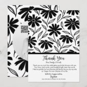 Black Ink Daisies Boho Vrijgezellenfeest Bedankt Kaart (Voorkant / Achterkant)