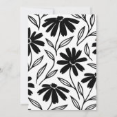 Black Ink Daisies Boho Vrijgezellenfeest Kaart (Achterkant)