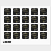 Black Ink Gold Text Bedankt Small Business Logo Vierkante Sticker (Vel)