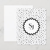 Black ink Improvisation polka dots Monogram. (Voorkant / Achterkant)
