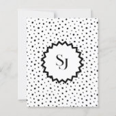 Black ink Improvisation polka dots Monogram. (Voorkant)