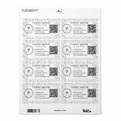 Black ink Polka dot Monogram Minimalist Modern. Etiket (Full Sheet)