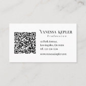 Black ink Polka dot Monogram Minimalist Modern. Visitekaartje (Achterkant)