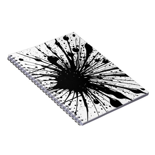 Black Ink Splatter Notitieboek (Rechterzijde)