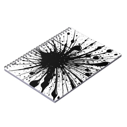Black Ink Splatter Notitieboek (Linkerzijde)