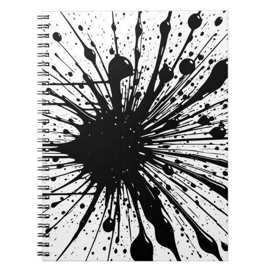 Black Ink Splatter Notitieboek (Voorkant)
