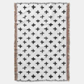 Black Ink Stoke Cross Pattern Deken (Voorkant Verticaal)