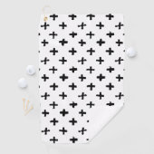 Black Ink Stoke Cross Pattern Golfhanddoek (Insitu)