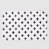Black Ink Stoke Cross Pattern Golfhanddoek (Horizontaal)