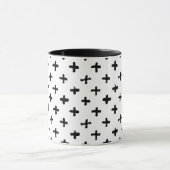Black Ink Stoke Cross Pattern Mok (Midden)