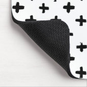 Black Ink Stoke Cross Pattern Muismat (Hoek)