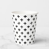 Black Ink Stoke Cross Pattern Papieren Bekers (Achterkant)