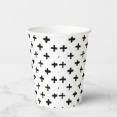 Black Ink Stoke Cross Pattern Papieren Bekers (Rechts)
