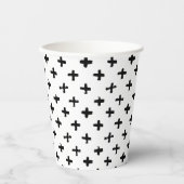 Black Ink Stoke Cross Pattern Papieren Bekers (Voorkant)