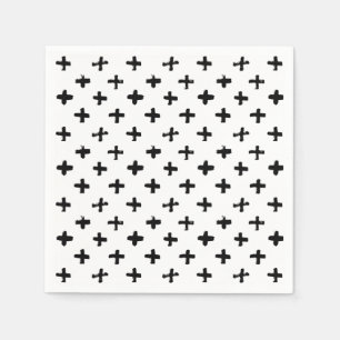 Black Ink Stoke Cross Pattern Servet