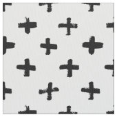 Black Ink Stoke Cross Pattern Stof (Close Up)