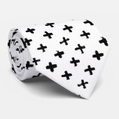 Black Ink Stoke Cross Pattern Stropdas (Opgerold)