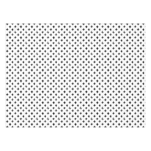 Black Ink Stoke Cross Pattern Tafelkleed (Voorkant (Horizontaal))