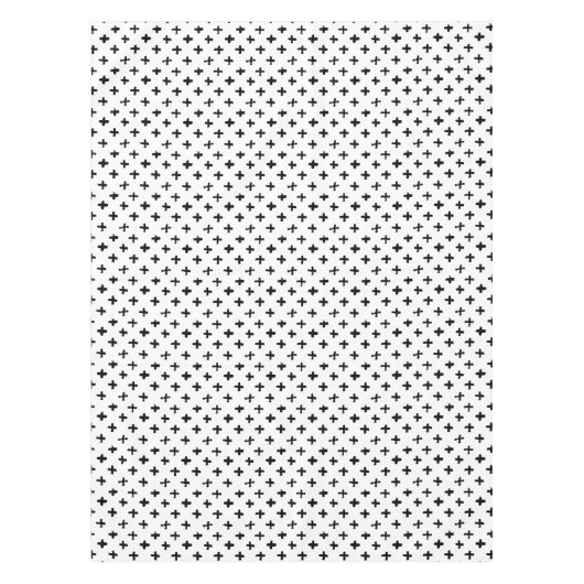 Black Ink Stoke Cross Pattern Tafelkleed (Voorkant)