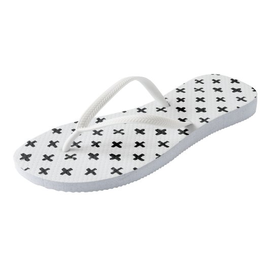 Black Ink Stoke Cross Pattern Teenslippers (Schuin)