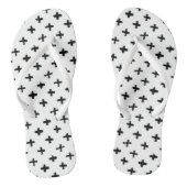 Black Ink Stoke Cross Pattern Teenslippers (Voetbed)