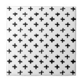 Black Ink Stoke Cross Pattern Tegeltje (Voorkant)