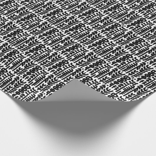 Black Ink Stroke Tree Patroon Cadeaupapier (Hoek)