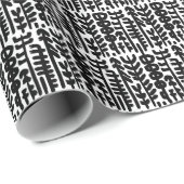 Black Ink Stroke Tree Patroon Cadeaupapier (Rol Hoek)