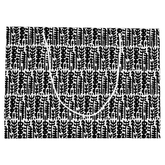 Black Ink Stroke Tree Patroon Groot Cadeauzakje (Achterkant)