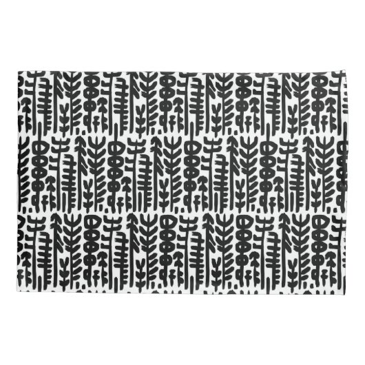 Black Ink Stroke Tree Patroon Kussensloop (Achterkant-Links)