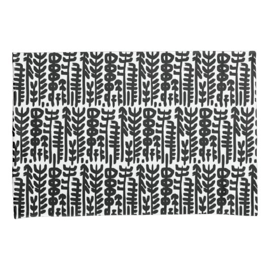 Black Ink Stroke Tree Patroon Kussensloop (Voorkant-Rechts)