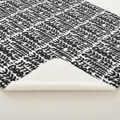 Black Ink Stroke Tree Patroon Sherpa Deken (3/4)