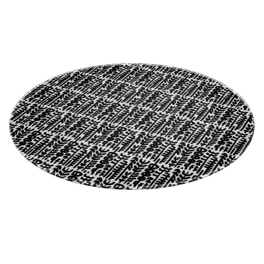 Black Ink Stroke Tree Patroon Snijplank (Hoek)