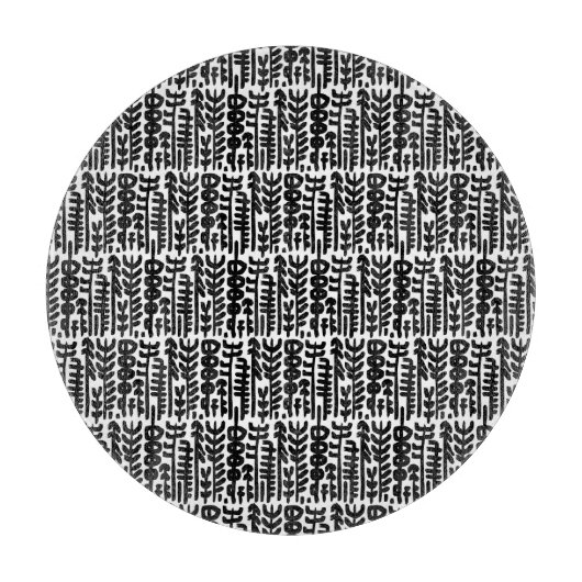 Black Ink Stroke Tree Patroon Snijplank (Voorkant)