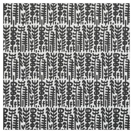 Black Ink Stroke Tree Patroon Stof (Swatch)