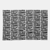 Black Ink Stroke Tree Patroon Theedoek (Horizontaal)