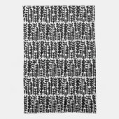 Black Ink Stroke Tree Patroon Theedoek (Verticaal)