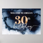 Black Ink Waterverf verjaardagsmuur poster zwarte  (Voorkant)