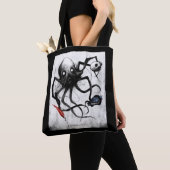 Black Inky Bones Press Octopus Tote Bag (Dichtbij)