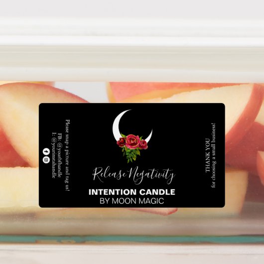 Black Intention Spell Candle Labels (Aangebracht)