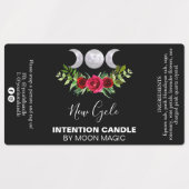 Black Intention Spell Candle Labels (Design 2)