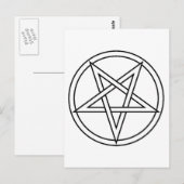 Black Inverted Pentacle Briefkaart (Voorkant / Achterkant)