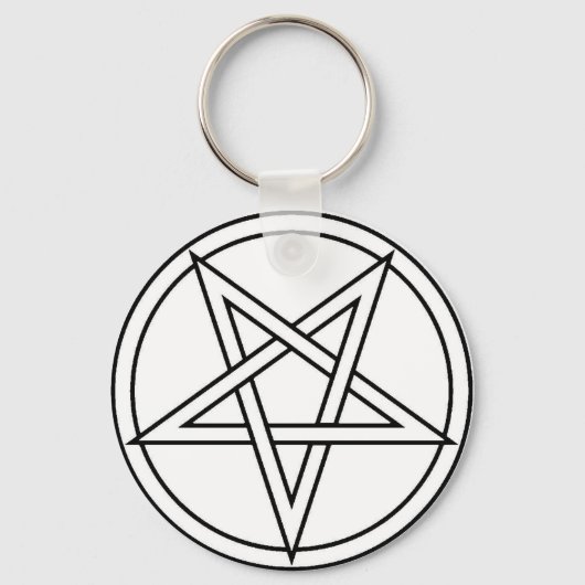 Black Inverted Pentacle Sleutelhanger (Voorkant)