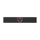 Black invitation band with a pink and red heart uitnodigingen wikkel (Vlak)