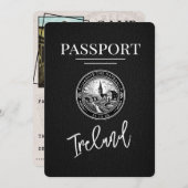Black Ireland Passport Bewaar de datum Save The Date (Voorkant / Achterkant)