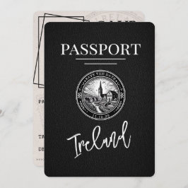 Black Ireland Passport Bewaar de datum Save The Date