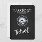 Black Ireland Passport Wedding Invitation Kaart (Achterkant)