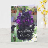 Black Iris Flower Floral Photo Love Birthday Card Kaart (Gele Bloem)